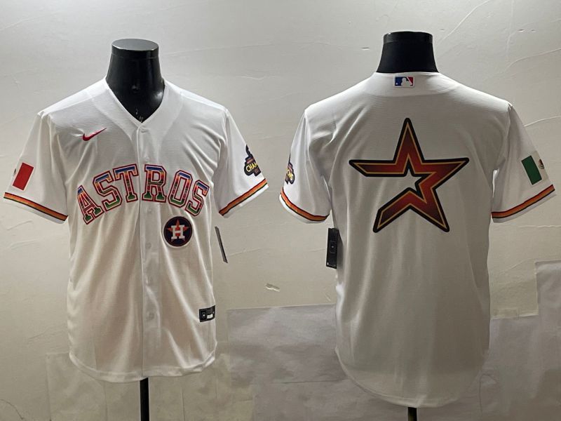 Men Houston Astros Blank White Mexico Game 2025 Nike MLB Jersey style 9->houston astros->MLB Jersey